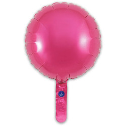 9 inch Pink Round Packaged x 5pcs foil balloon