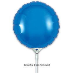 9 inch Blue Round Packaged x 5pcs foil balloon