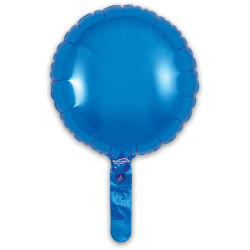 9 inch Blue Round Packaged x 5pcs foil balloon