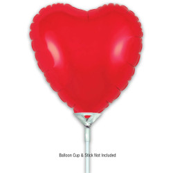 9 inch Red Heart Packaged x 5pcs foil balloon