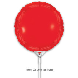9 inch Red Round Packaged x 5pcs foil balloon