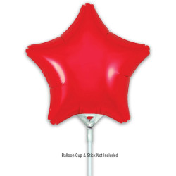 9 inch Red Star Packaged x 5pcs foil balloon