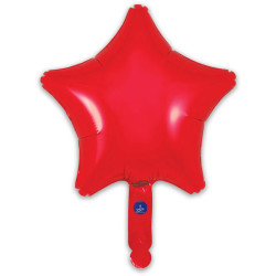 9 inch Red Star Packaged x 5pcs foil balloon