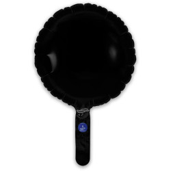 9 inch Black Round Packaged x 5pcs foil balloon