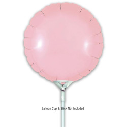 9 inch Matte Pink Round Packaged x 5pcs foil balloon