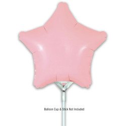 9 inch Matte Pink Star Packaged x 5pcs foil balloon