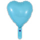9 inch Matte Blue Heart Packaged x 5pcs foil balloon