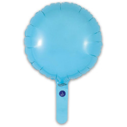9 inch Matte Blue Round Packaged x 5pcs foil balloon