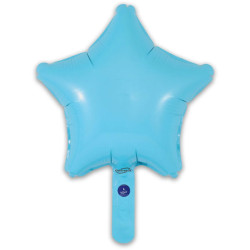 9 inch Matte Blue Star Packaged x 5pcs foil balloon