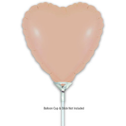 9 inch Matte Nude Heart Packaged x 5pcs foil balloon