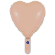 9 inch Matte Nude Heart Packaged x 5pcs foil balloon