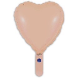 9 inch Matte Nude Heart Packaged x 5pcs foil balloon