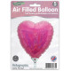 9 inch Holographic Pink Heart Packaged x 5pcs foil balloon
