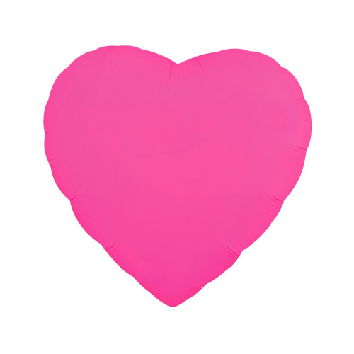 18 inch Heart neon fushia Foil balloon