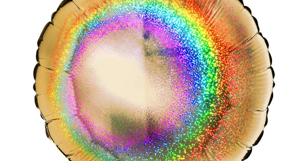 18 inch Round Glitter Holographic Gold Foil Balloons | Winner Party