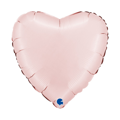 18 inch Heart Satin Pastel Pink Foil balloon
