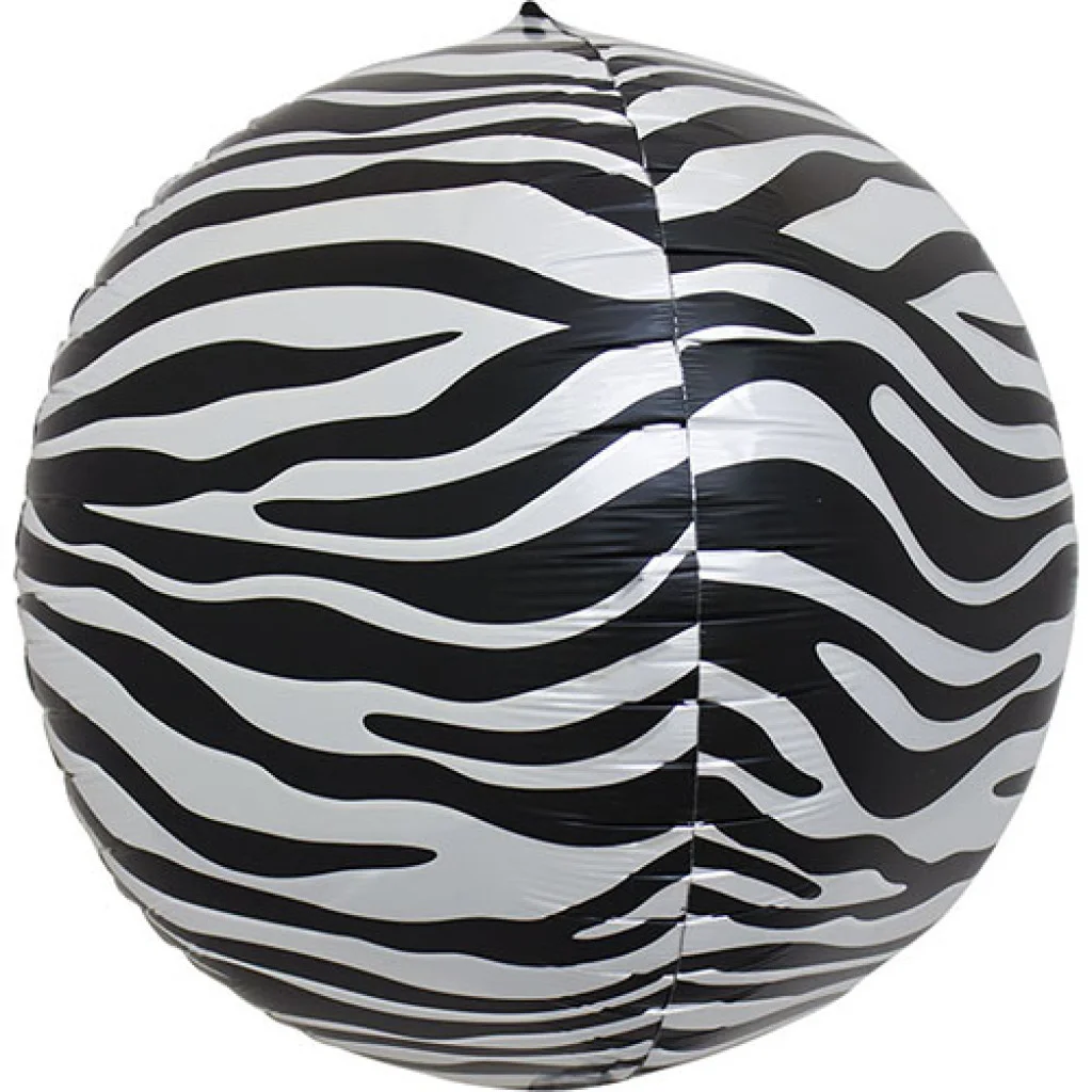17 inch Zebra Sphere Foil balloon Winner Party