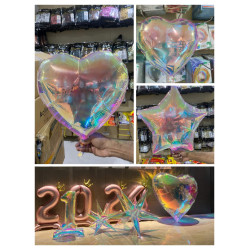 9 INCH STAR SHAPE Iridescent Foil Balloon (NON PACKAGED)