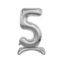 بالون ستاند رقم 5 فضي مقاس 30 إنش