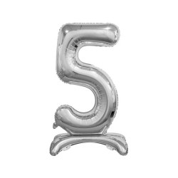 بالون ستاند رقم 5 فضي مقاس 30 إنش
