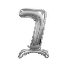 بالون ستاند رقم 7 فضي مقاس 30 إنش