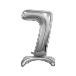 بالون ستاند رقم 7 فضي مقاس 30 إنش