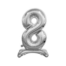 بالون ستاند رقم 8 فضي مقاس 30 إنش