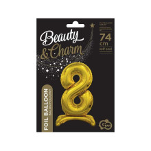 بالون ستاند رقم 8 ذهبي مقاس 30 إنش