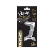 بالون ستاند رقم 7 فضي مقاس 18 إنش