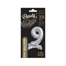 بالون ستاند رقم 9 فضي مقاس 18 إنش