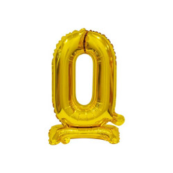 18 inch foil balloon Standing digit 0, gold, 38 cm