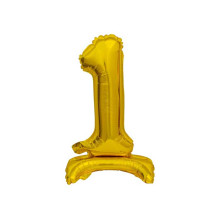18 inch foil balloon Standing digit 1, gold, 38 cm 18 inch foil balloon Standing digit 1, gold, 38 cm
