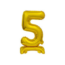 18 inch foil balloon Standing digit 5, gold, 38 cm 18 inch foil balloon Standing digit 5, gold, 38 cm
