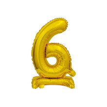 18 inch foil balloon Standing digit 6, gold, 38 cm 18 inch foil balloon Standing digit 6, gold, 38 cm