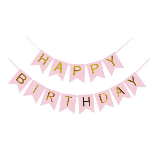 Light Pink Birthday banner 16*20cm