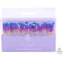 Rainbow Ombré Happy Birthday Pick Stick Candles