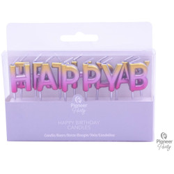 Happy Birthday Rose Gold Ombre Candles