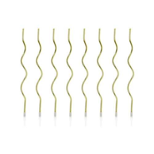 Birthday candles curl, gold, 14 cm , 8 pcs