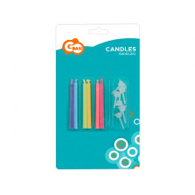 Candles "Colorful flames" , 6 pcs