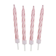 Birthday candles, spiral shape 12/12, pink