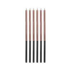 Birthday candles Platinum,rose gold, size 14.5 cm, 6 pcs
