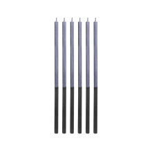 Birthday candles Platinum,blue, size 14.5 cm, 6 pcs