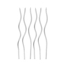 Silver swirl B&C birthday candles, 6 pcs Silver swirl B&C birthday candles, 6 pcs