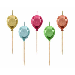 Pick candles Balloons, metallic, 5 pcs