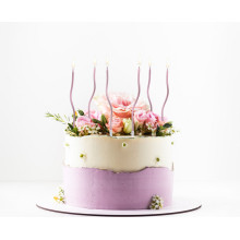 swirl metallic candles, rose gold, 16.5x0.25 cm, 6 pcs