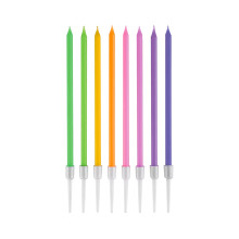 Candles, pastel mix, 11.5x0.31 cm, 8 pcs