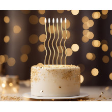 شموع سوايرل ذهبي( 6 شمعات) 16 سم شموع سوايرل ذهبي( 6 شمعات) 16 سم