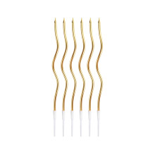 swirl metallic candles, gold, 16 cm, 6 pcs