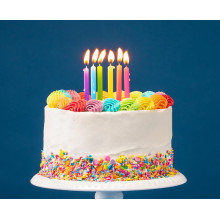 Birthday candles, standard colors, 6 cm, 24/24 pcs