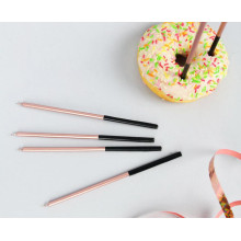 Birthday candles Platinum,rose gold, size 14.5 cm, 6 pcs